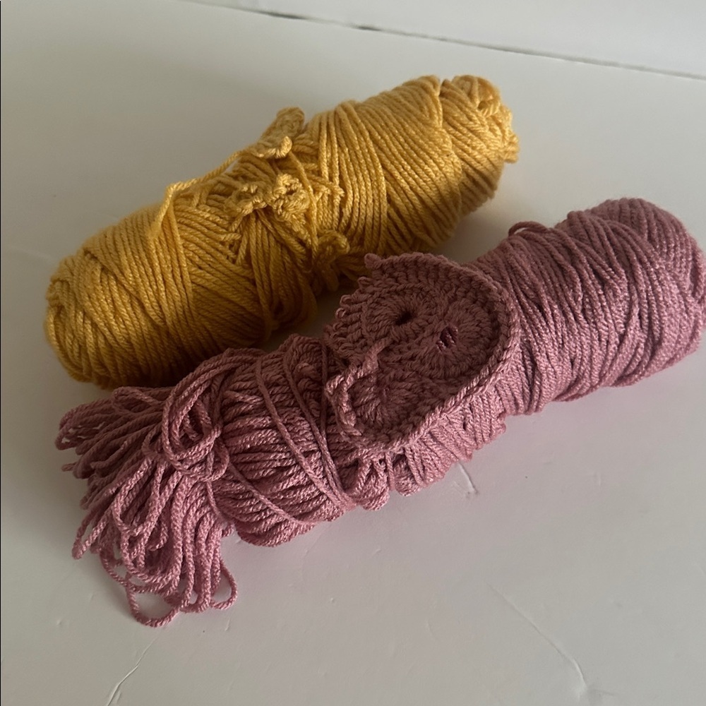 Pink and Yellow Yarn Bundle